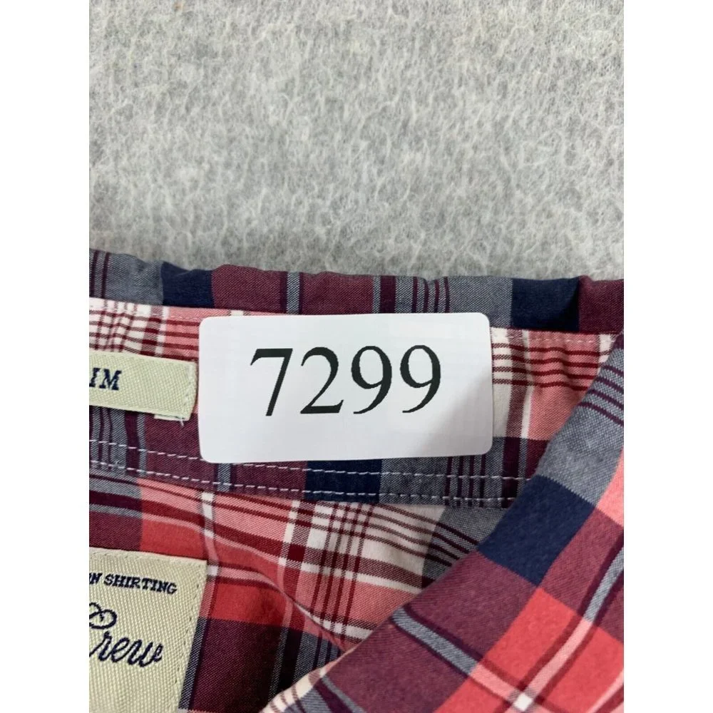J Crew Slim‎ Fit Plaid Long Sleeve Button Down Shirt (Men's XL) Red
